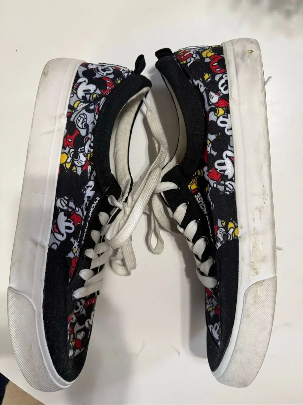 Disney Ground Up Mickey Mouse Print Mens Low Top Canvas Sneakers Black Size 11.5